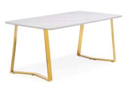 Керамический стол Селена 1 180х90х77 белый мрамор / золото (90x77)