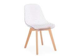 Пластиковый стул Vart clear / wood (47x53x81)