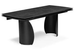 Керамический стол Готланд 180(240)х90х79 черный мрамор / черный (90x79)