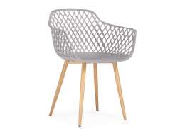 Пластиковый стул Rikon gray / wood (58x45x79)