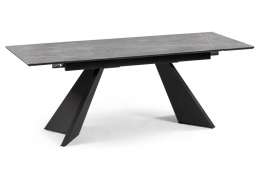 Керамический стол Ливи 140х80х78 серый мрамор / черный (80x78)
