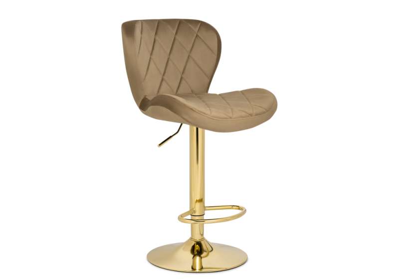 Барный стул Porch dark beige / golden (47x53x89). 
