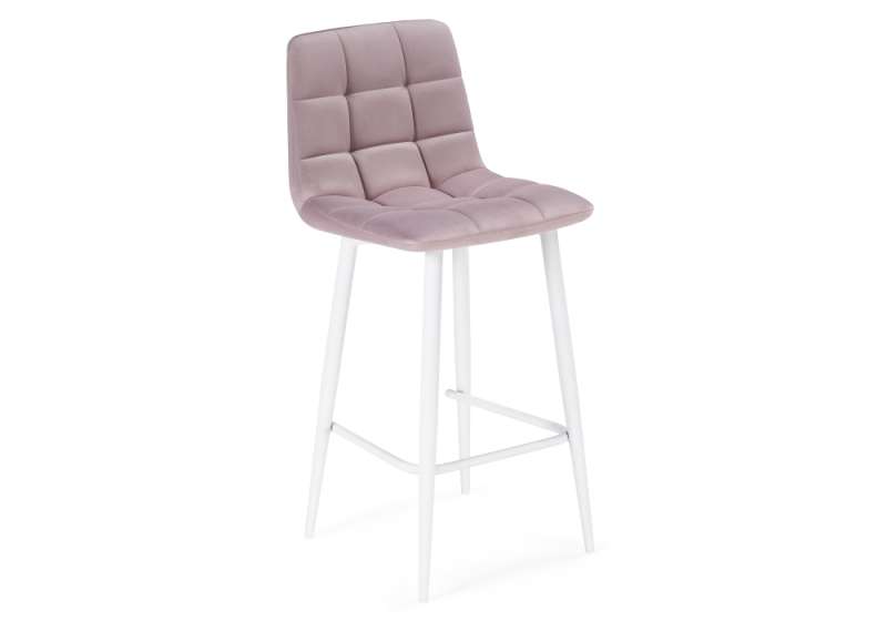 Барный стул Чилли К розовый / белый (43x42x93). 