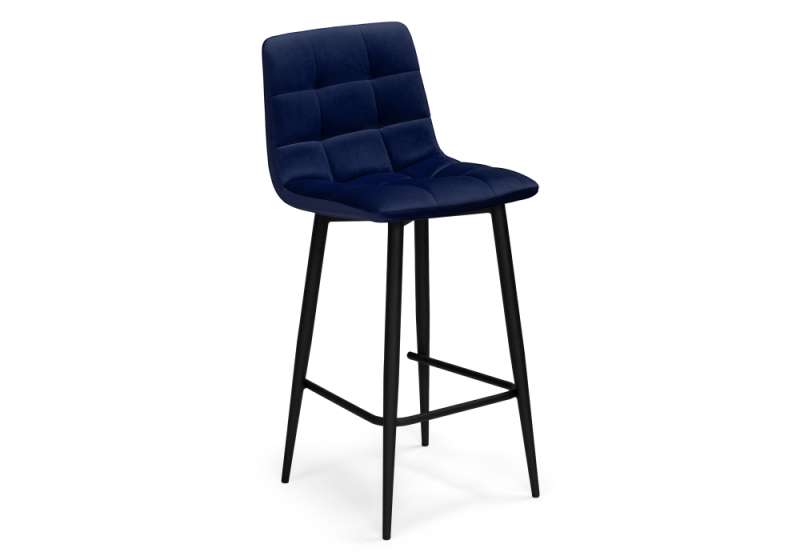 Барный стул Чилли К синий / черный (43x42x93). 