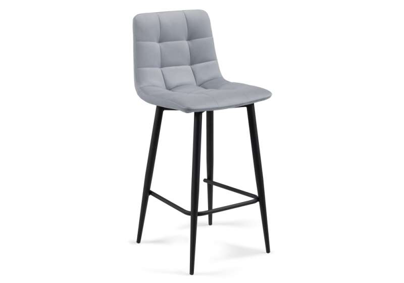 Барный стул Чилли К светло-серый / черный (43x42x93). 